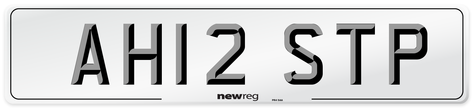 AH12 STP Number Plate from New Reg